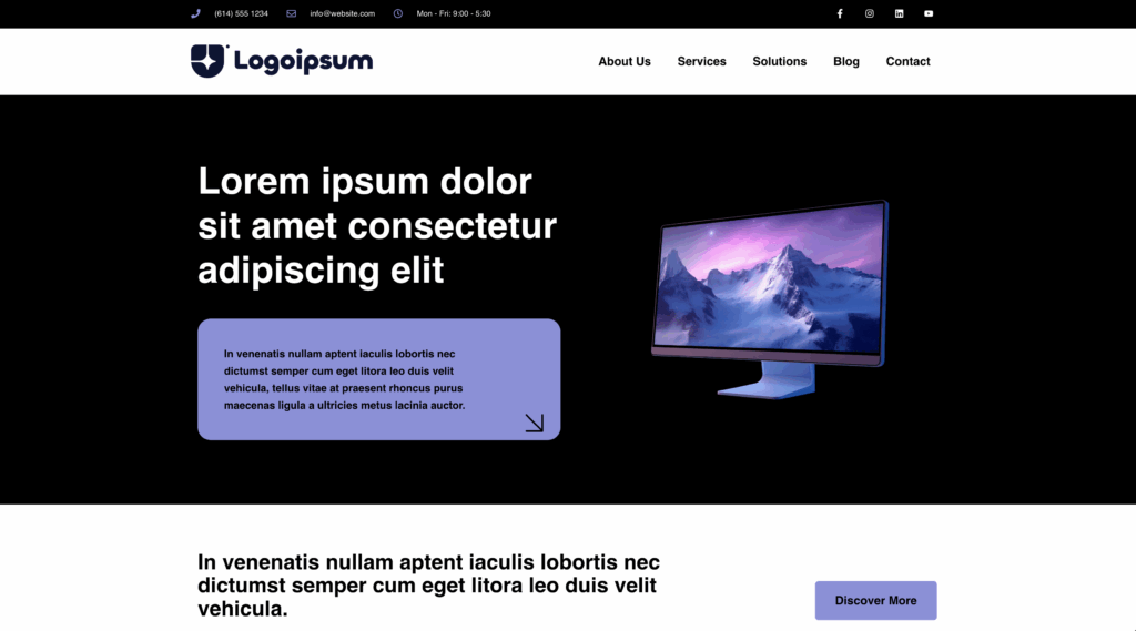 Screenshot of Template 1